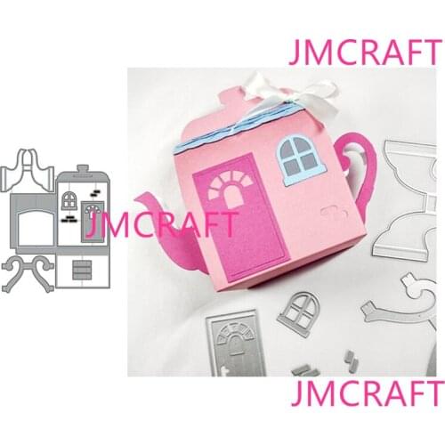JMCRAFT 2021 New Cute House Teapot #2 Metal Cutting Dies DIY Scrapbook Handmade Paper Craft Metal Steel Template Dies