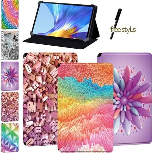 Flip Tablet Case for Huawei Enjoy Tablet 2 10.1/MatePad(Pro 10.8/T8)/MatePad(10.4/10.8)/Honor V6 3D Pattern Leather Cover Case