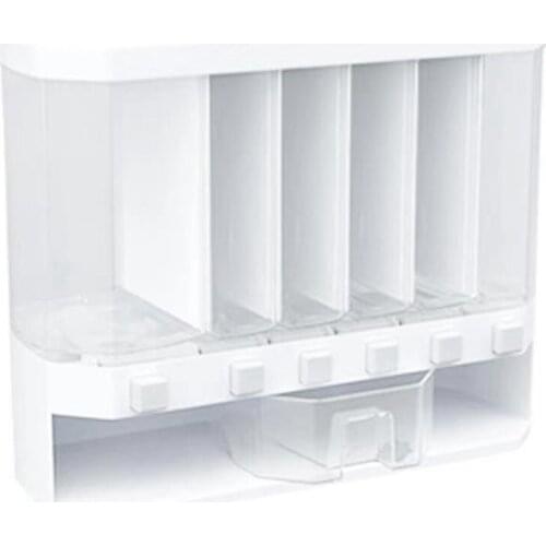 Kitchen Plastic Sealed Rice Bucket Storage Box ,Wall-Mounted Moisture-Proof Rice Barrels Metering Grain Storage Tank