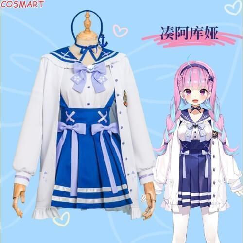 VTuber Hololive Minato Aqua SJ Lovely Dress Uniform Cosplay Costume Halloween Party Outfit For Women Girls 2020 NEW