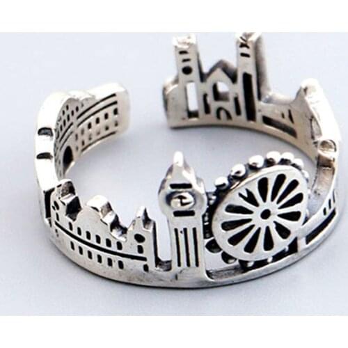 Miuoxion Wholesale Retro Castle Ring Fashion Elegant Personality Jewelry For Women Feature Namour Charm Gift All Seasons