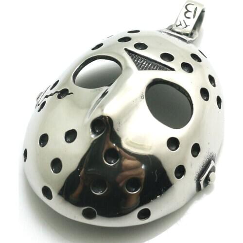 Mens 316L Stainless Steel Cool Big Biker Jack Mask Punk Gothic Pendant Newest