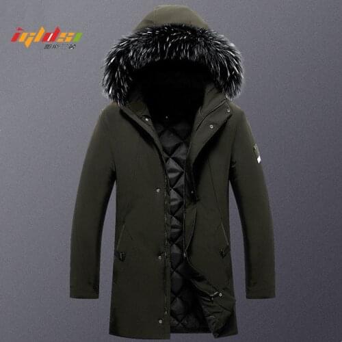 Men Thick Winter Jacket Long Warm Parka Casual Outwear Coat Male Hooded Fur Collar Windproof Padded Overcoat Windbreaker M-5XL