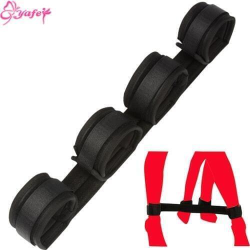 Torture Male Restraints Sex SM Bondage Handcuffs Ankle Cuff Straps Adult Game Bed Bondage Leg Open Hand Foot Limit Sex Toys