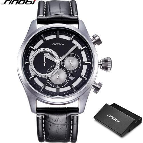 2019 Gear Design Top Brand Multifunction Quartz Clock Sinobi Racing Sport Men Chronograph Leather Watch Male Relogio Masculino