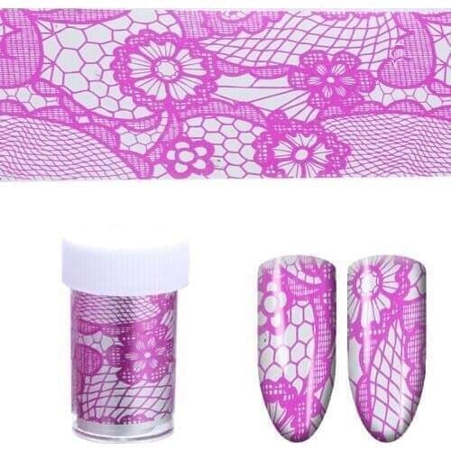4*100cm Nail Art Stickers Rose Red Transfer Foils Craft Decorations Lace flowerNail Foil Beauty Tool