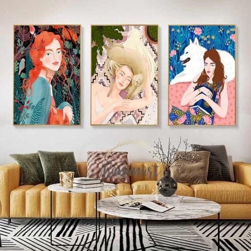 Wall Art Painting Canvas Prints Characters Retro Pictures Beauty Home Decor Posters Nordic Minimalist Living Room Frameless