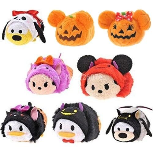 New Halloween Mickey Minnie Daisy Duck Pluto Pumpkin Kids Mini Plush Smartphone Cleaner Kids Stuffed Toys For Children
