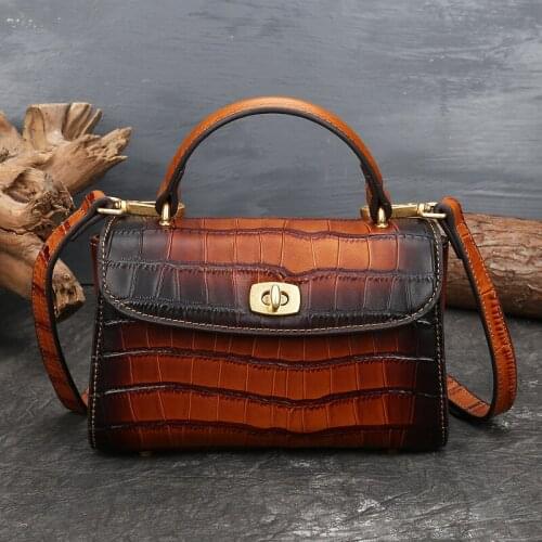 New Arrival Alligator quality leather crossbody bags for woman Fashion shoulder bag handbags small square bag vintage style hot