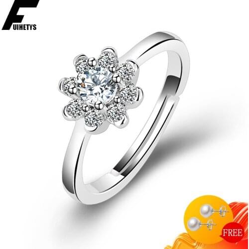 New Arrival Women Ring Accessories 925 Silver Jewelry with Zircon Gemstone Open Finger Rings for Wedding Party Gifts Wholesale