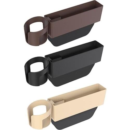 Car Seat Crevice Gaps Storage Box ABS Plastic Auto Drink For Pockets Organizers Stowing Tidying Universal 3 Colors