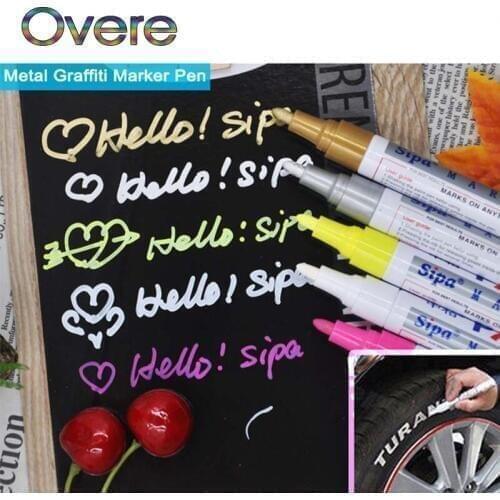 Overe 1PC Car Tyre Tread Paint markers Graffiti Oily Marker Pen For Seat Leon Ibiza Skoda Rapid Fabia Octavia Yeti Audi A3 A4 B8