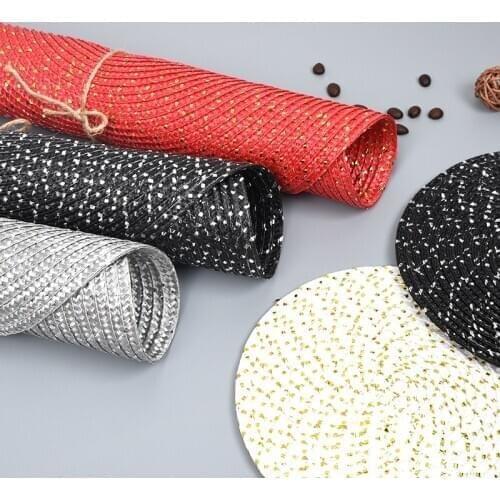 Nordic Round Weave PP Placemats For Kitchen Dining Table Mat Waterproof Disc Bowl Pads Drink Cup Coasters Coffee Bar Home Decor