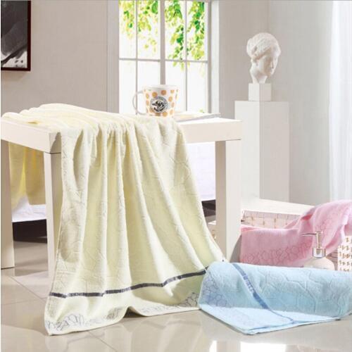 Fashion Cotton Adults Thicken Soft Swimming Towel Shower Jacquard Swimming Beach Bath Towel Pink Blue Yellow 3 Colors