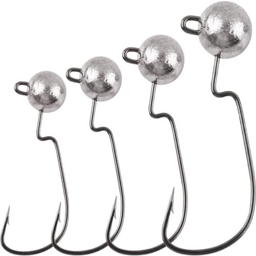 10Pcs/lot 3.5g 5g 7g 10g Exposed Jig Head Fishing Hook Soft Worm Fishhook Jigging Crank Hook Bass Pike Fishing Tackle 2021