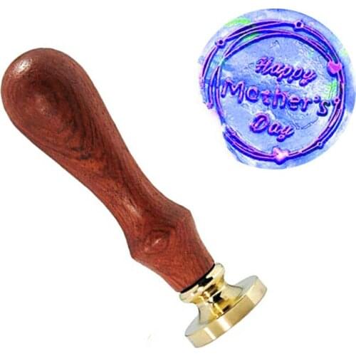 Happy Mothers Day Vintage Custom Picture Wedding Invitation Wax Seal Sealing Stamp Sticks Spoon Gift Box Set Kit