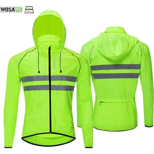WOSAWE Windproof Water Repellent Cycling Jacket Men Mtb Bike Windcoat Long Sleeve Ropa Ciclismo