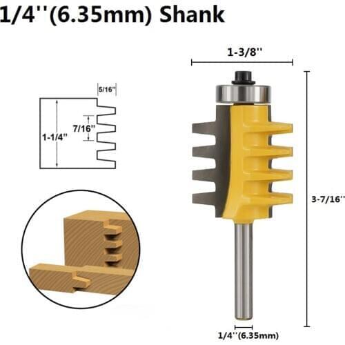1pc 1/4 shank 1/2 shank shank reversible finger joint glue router bit tenon wood milling cutter cnc router bit