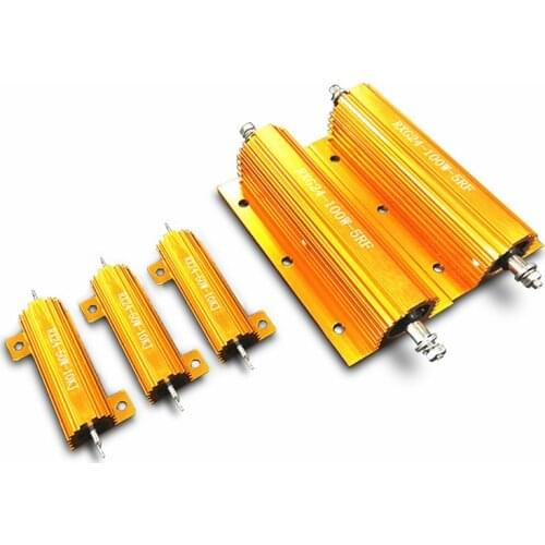 1PCS 10W 25W Aluminum Power Metal Shell Case Wirewound Resistor 0.01 ~ 30K 1 2 3 5 6 8 10 20 100 150 1K 10K ohm Igmopnrq RX24