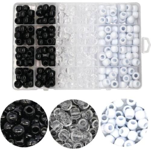 240pcs 12mm Resin Hair Beads 6mm Big Hole Dreadlock Beads For Jumbo Braid Dreadlock Hair Accessories