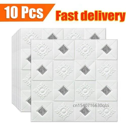 3D Sticker Wallpaper Self-adhesive Ceiling Roof PVC Waterproof Foam Panels Home Bedroom Decoration Living Room Wall Stickers