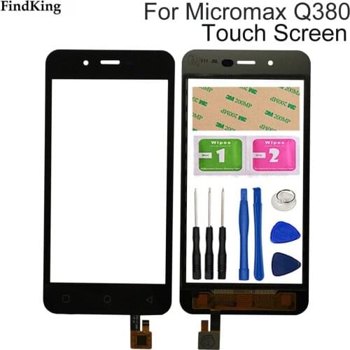 4.7'' Touch Screen Glass For Micromax Q380 Q 380 Touch Screen Glass Digitizer Panel Sensor Tools Free Adhesive