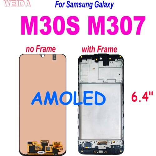 6.4" Super AMOLED LCD For Samsung Galaxy M30S LCD M307 SM-M307F M307F/DS M307FN/DS LCD Display Touch Screen Digitizer Assembly