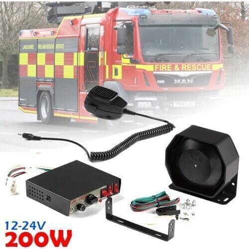 Car Horns CJB 200W PA Black Metal Flat Speaker,12V Megaphone Electronic Speaker For Emergency Car Truck US Police Siren