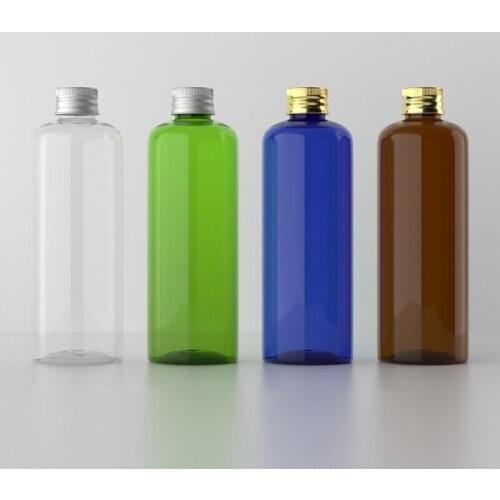 100ml X 48 Transparent Blue Empty Bottle With Gold Silver Aluminum Screw Cap Refillable Cosmetic Bottle Lotion Plastic Bottles