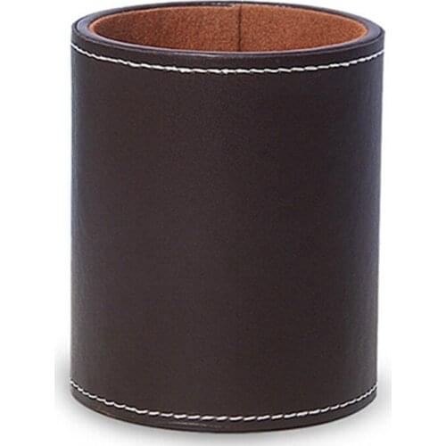 1PCS Round Desktop Storage Pen Holder Pen Pot Pu Pen Holder for Office School Supplies