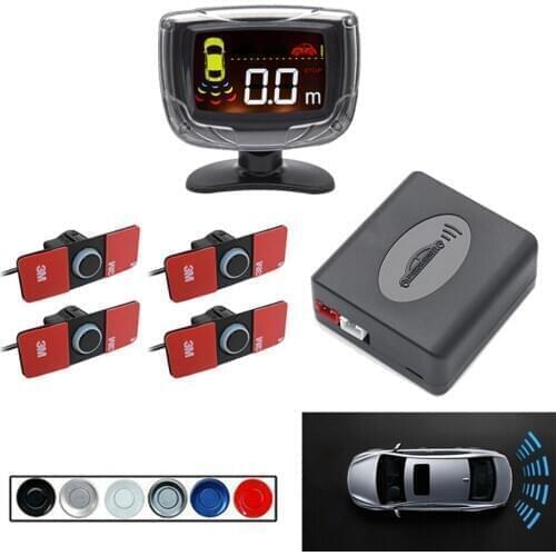 PZ312-16.5mm Car LED Parking Sensor Kit 4 Sensors Backlight Display Reverse Backup Radar Monitor System 9-16V Free Shipping