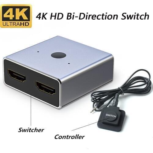 HDMI-compatible Switcher 4K 60Hz HDMI Splitter Bi-Direction 1x2/2x1 Adapter 2 in 1 out for PS4/3 TV Box HDTV Xbox Projector