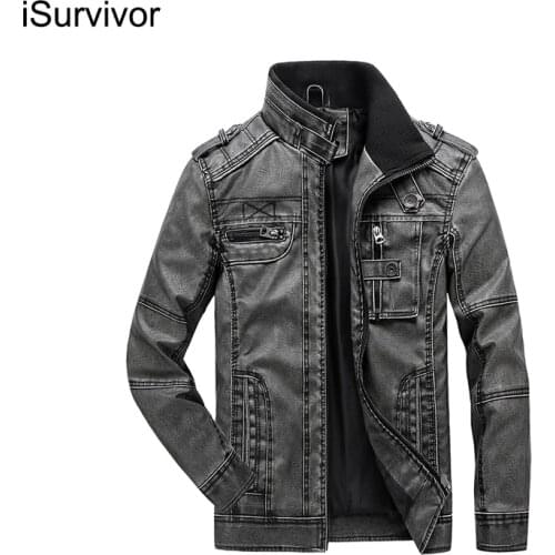ISurvivor 2021 Mens Retro Motorcycle Leather Jacket Mens Casual Leather Jacket Mens Fashion Trendy And Comfortable