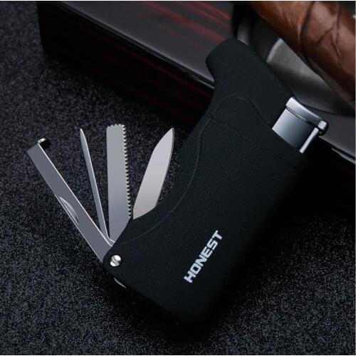 Metal Gas Lighter BC-Guyi Inflatable Windproof Blame With Cigar Tool Press Ignition Kitchen Accessories Men Gift Original Box
