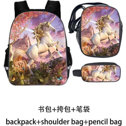 Dinosaur Backpack Set Teenagers Boys Girls Toddler Unicorn Dog Kid School Book Bags Men Women Rock Mochila Bolsa