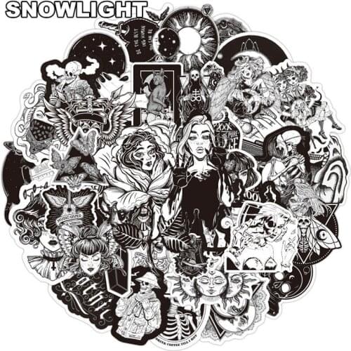 10/50pcs/set Cartoon Classic Retro Terror Gothic Stickers For Skateboard Mixed Laptop Luggage Gift Kids Motorcycle Phone Case