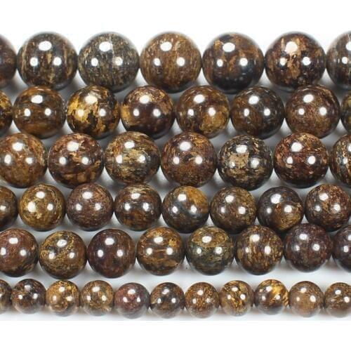 Natural Smooth Bronizte 4-12mm Round Beads 15inch ,Wholesale For DIY Jewellery Free Shipping