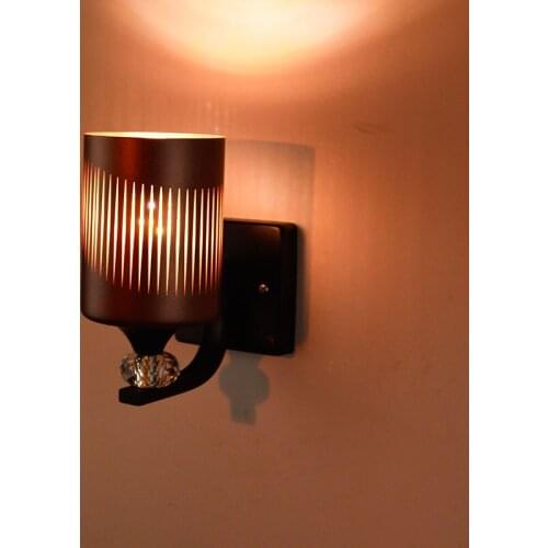 New wall lamp modern simple glass led bedroom bedside aisle crystal personality Nordic luxury home