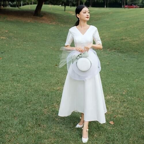 Ossizoue Satin Wedding Dresses