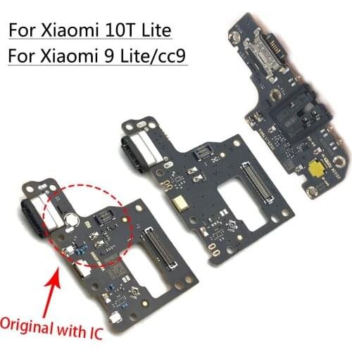 For Xiaomi Mi 9 10T lite USB Charging Port Board Flex Cable Connector Mic Parts For Xiaomi Mi CC9 Microphone Module
