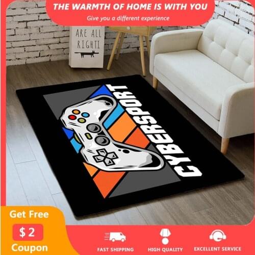 Drop Shipping Cartoon Kids Carpets Gamepad Printed Rugs Bedroom Playing Room Carpets for Living Room Non-Slip Washable Carpet