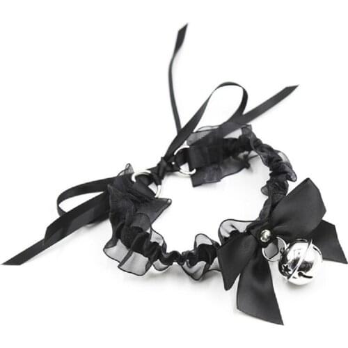 Sexy Gothic Choker Lace Metal ball Necklace for Women BDSM Slave Bondage Costume Buckle Collar Neckband Sex Toys Adult Game