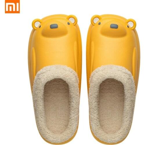 Xiaomi Cute Bear Slippers Waterproof Non-Slip Home Women Slippers Winter/Autumn Warm Indoor Comfortable Cotton Men Couples Shoes
