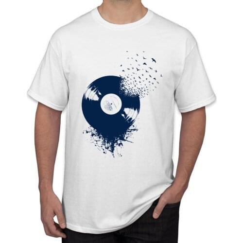 TEEHUB 2019 New Fashion Vinyl Record Print Men T-Shirt Hipster Tee Short Sleeve O-Neck Casual Tops