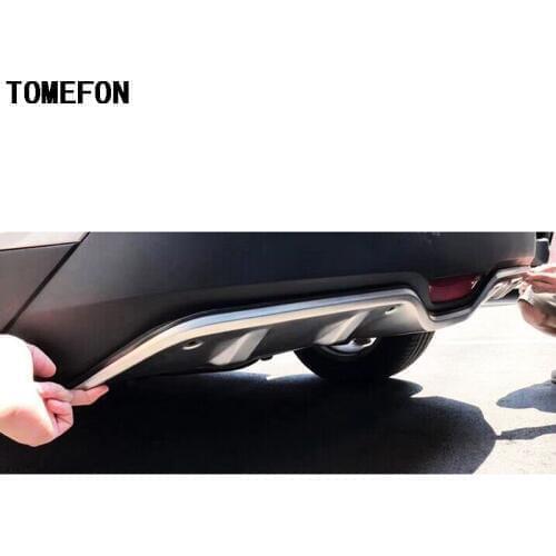 TOMEFON For Toyota C-HR CHR 2016 2017 2018 Exterior Accessories Stainless Steel Front & Rear Skid Plate Bumper Board Trim 2pcs