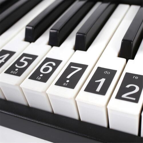 54 61 88 Keys Piano Sticker Universal Piano Keyboard Stickers Black Decal Electronic Piano Stave Note Stickers For White Key
