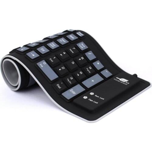 103-key Computer Keyboard Silicone Mute Soft Keyboard USB Wired Keyboard Portable Mini Laptop Pc Folding Waterproof Keyboard