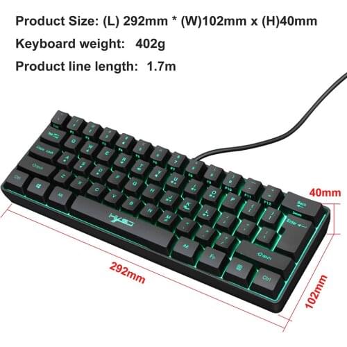 V700 Wired Keyboard 61 Keys Gaming Keypad RGB Keyboard Backlit keyboard For Gamers Keyboards Game Wired Keyboards For Pc Laptop