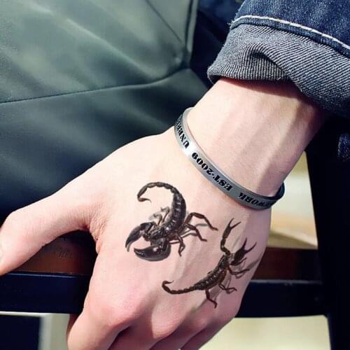Waterproof 3D Scorpion Spider Men Women Tattoo Sticker Fashion Cool Tattoo Sticker Unisex Temporary Tattoo Stickers Body Art
