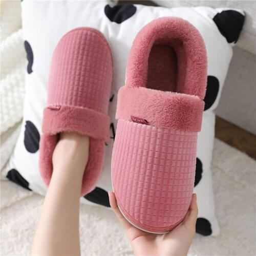 WomenS Slippers 2021 Female Thick-Soled Casual Winter Warm Indoor Slippers Simple Solid Color Women Shoes 38-43 Size